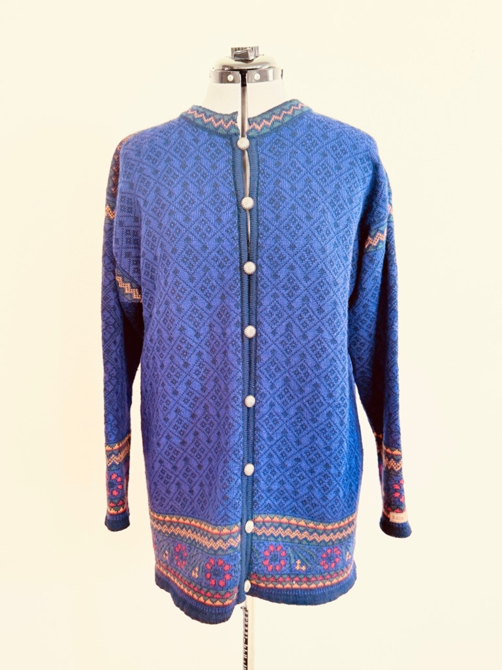 Dale of Norway Fair Isle Women’s New Wool Cardigan Sweater M Blue Nordic Knit
